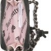 Juicy Couture Women’s Square Zip Around Wristlet Wallet – Card Holder with ID Window & Secure Zip Closure – Demure Liquorice Black couture