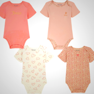 Juicy Couture baby-girls 4 Pack Bodysuits