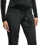 Juicy Couture Women's 2 Piece Velvet Fleece Long Sleeve Scoop Neck Fitted Top and Pants Lounge Sleepwear Set-0