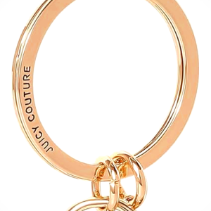 Juicy Couture Cute Key Chains for Women, Gold-Tone Logo Keychain with Clear Crystals, Juicy Gifts
