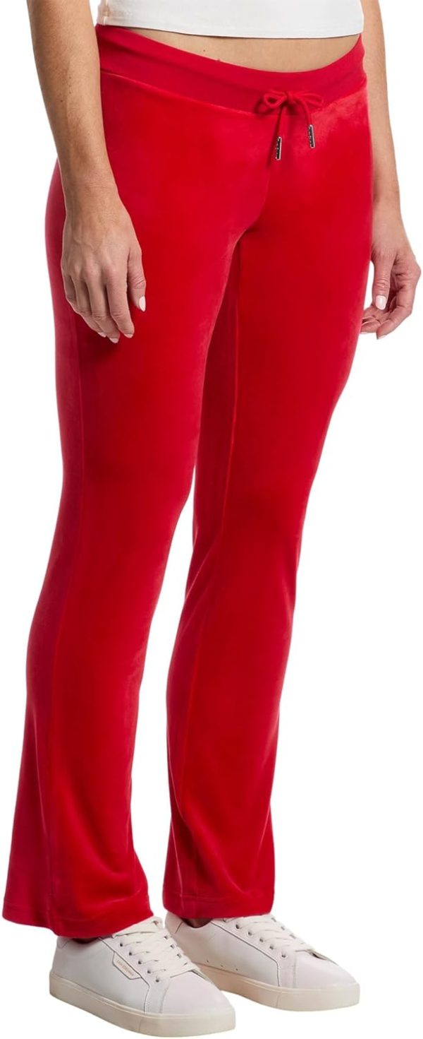 Juicy Couture Womens Rib Waist Velour Pants with Drawcord-1