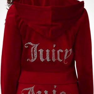 Juicy Couture womens Solid Classic Juicy Hoodie With Back Bling