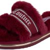 Juicy Couture Women's Faux Fur Slide Sandal Slippers, Open Toe, Comfortable Indoor Outdoor House Shoes juicy couture