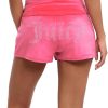 Juicy Couture Women's 2 Piece Velvet Fleece Short Sleeve Shirt and Pajama Shorts Lounge Sleepwear Set couture pronunciation