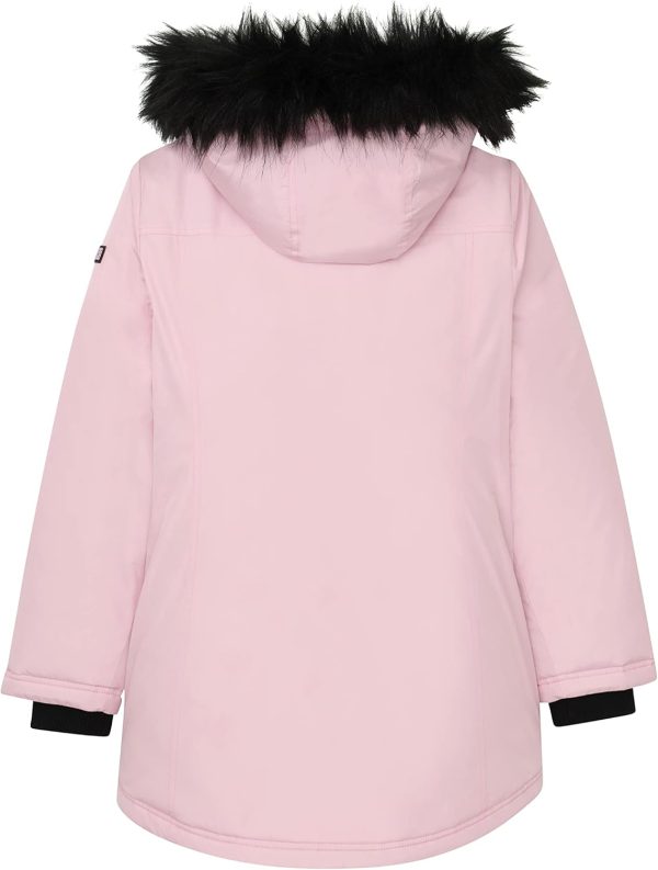 Juicy Couture Girls Coat, Faux Fur Hooded Winter Jacket, Warm Padded Parka Hoodie, Kids Heavyweight Winter Coat-2