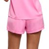 Juicy Couture Women's 2 Piece Satin Notch Collar Button Down Shirt and Pajama Shorts Lounge and Sleepwear Set couture pronunciation