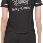 Juicy Couture Women’s Button Down Short Sleeve Shirt and Shorts Pajama Set buttonwillow