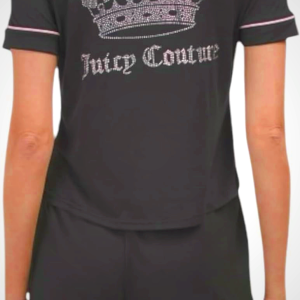 Juicy Couture Women’s Button Down Short Sleeve Shirt and Shorts Pajama Set