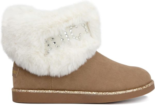 Juicy Couture Women’s Winter Boots – Faux Fur Lined Ankle Booties with Bow Accent, Cozy Slip On Fashion Shoes couture by rojita