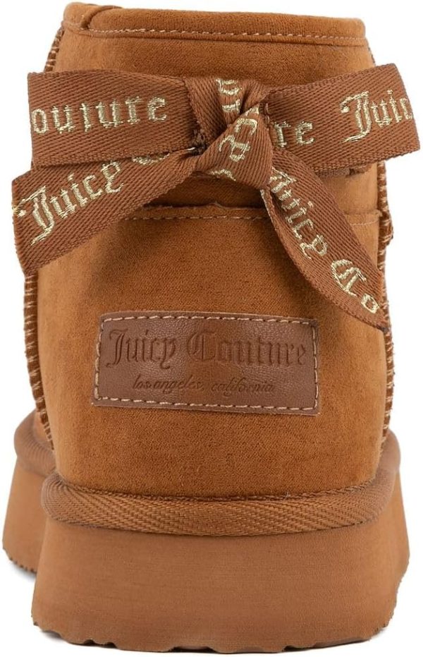 Juicy Couture Women Slip On Winter Boots Warm Microsuede Insulated Fashion Ankle Booties Outdoor Snow Boot-Olden onenote