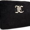 Juicy Couture Hot Pink Makeup Bag Cosmetics Organizer Travel Essentials Zip Top Wedge Velour Heart Crown couture pronunciation