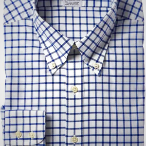 Brooks Brothers Mens Non-Iron Stretch Twill Patterened Button-Down Collar Dress Shirt