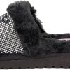 Juicy Couture Women's Luxe Faux Fur Slide Slippers with Embellished Strap, Cozy Indoor/Outdoor Fuzzy Slip-On Sandals-2