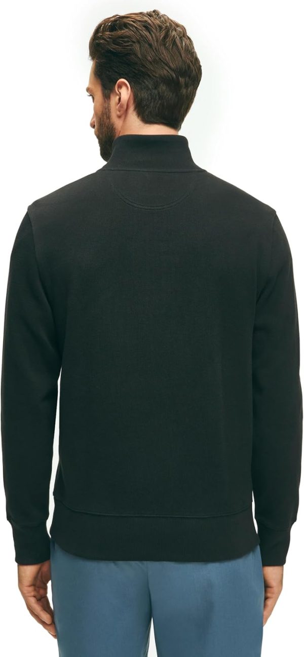 Brooks Brothers mens Ribbed French Terry Half-zip Long Sleeve Sweatshirt french bee