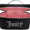 Juicy Couture Black Rainbow Makeup Bag Cosmetics Organizer Travel Essentials Train Case Velour Rhinestones couture meaning
