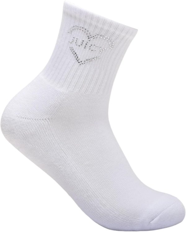 6 Pack Juicy COUTOURE Studed Juicy COUTOURE Heart HC Shortie Crew A Socks-3