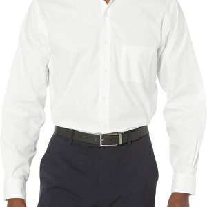 Brooks Brothers Mens Non-Iron Stretch Pinpoint Solid Ainsley Spread Collar Dress Shirt stretch film