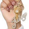 Juicy Couture Cute Key Chains for Women, Gold-Tone Logo Keychain with Clear Crystals, Juicy Gifts-3
