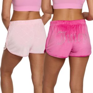 Juicy Couture Women's 2-Pack Sleep and Lounge Velvet Fleece Dolphin Shorts juicy beauty