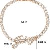 Juicy Couture Logo Clear Stone Bracelet for Women 7.5", Gold-Tone Bling Juicy Bracelet-4