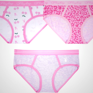 Playboy Women's Juniors Ladies Bunny Print Underwear and Sports Bra Sets in Sizes XXS-XL