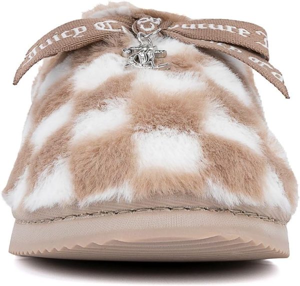 Juicy Couture Women's Faux Fur Slippers – Fuzzy Closed-Toe, Fluffy Winter House Shoes, Comfortable Slip-Ons-3