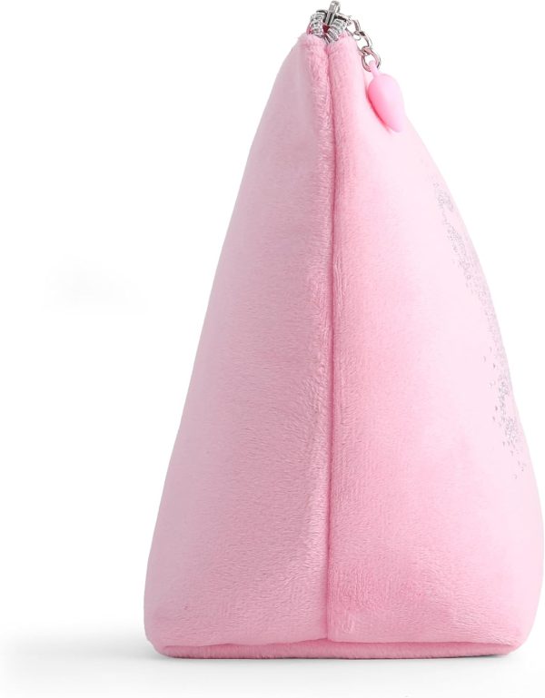 Juicy Couture Pink Makeup Bag Cosmetics Organizer Travel Essentials Top Zip Pouch Rhinestone Velour pinkoi