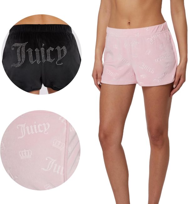 Juicy Couture Women's 2-Pack Sleep and Lounge Velvet Fleece Dolphin Shorts-3