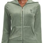 Juicy Couture womens Heritage Rib Trim Kangaroo Pocket Track With Back-0