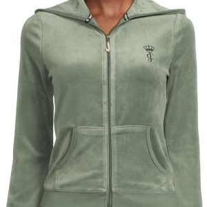 Juicy Couture womens Heritage Rib Trim Kangaroo Pocket Track With Back-0