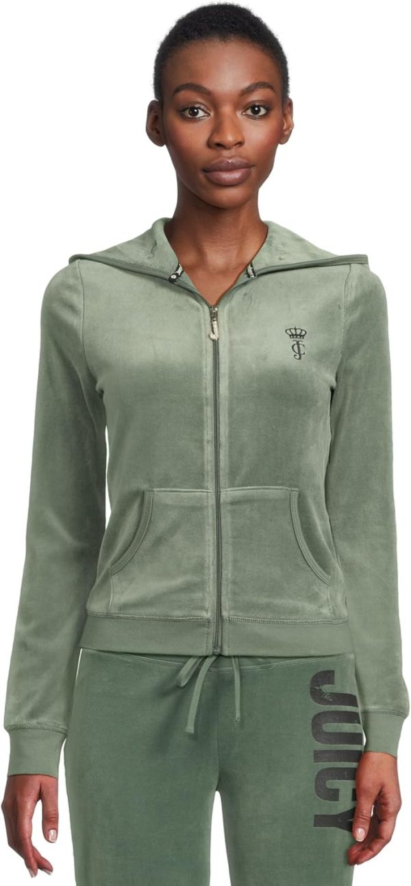 Juicy Couture womens Heritage Rib Trim Kangaroo Pocket Track With Back-0