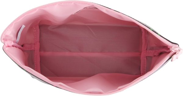 Juicy Couture Black Makeup Bag Cosmetics Organizer Travel Essentials Top Zip Pouch Multi Color Bow-4