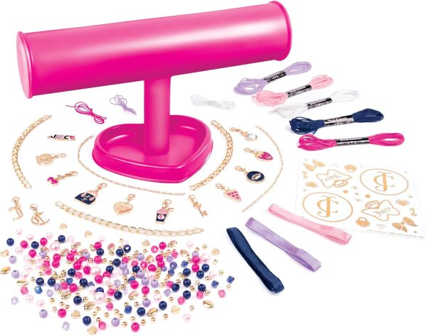Make It Real: Juicy Couture - Dazzle & Display DIY Bracelets - 261pc Kit, Pink Jewelry Stand, Create 13 Chic Charm Bracelets, Tweens-Girls-Kids 8+ juicy beauty
