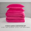 Juicy Couture Hot Pink Velour Full/Queen Comforter Set - 3 Piece Luxury Bedding Ensemble pink palm puff