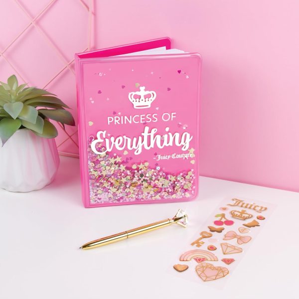 Make It Real Juicy Couture Boxed Journal Pen Set - Princess of Everything, Pink & Gold Glitter, w/Pen & Stickers, Diary for Girls Kids Tweens Teens real madrid