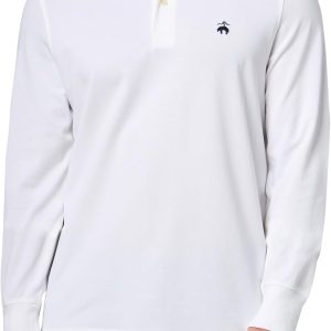 Brooks Brothers Mens Long Sleeve Supima Cotton Pique Stretch Logo Polo Shirt brothers home