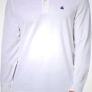 Brooks Brothers Mens Long Sleeve Supima Cotton Pique Stretch Logo Polo Shirt