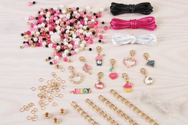 Make It Real - Juicy Couture Pink and Precious Bracelets - DIY Charm Bracelet Kit with Beads for Tween Jewelry Making - Jewelry Making Kit for Girls itin