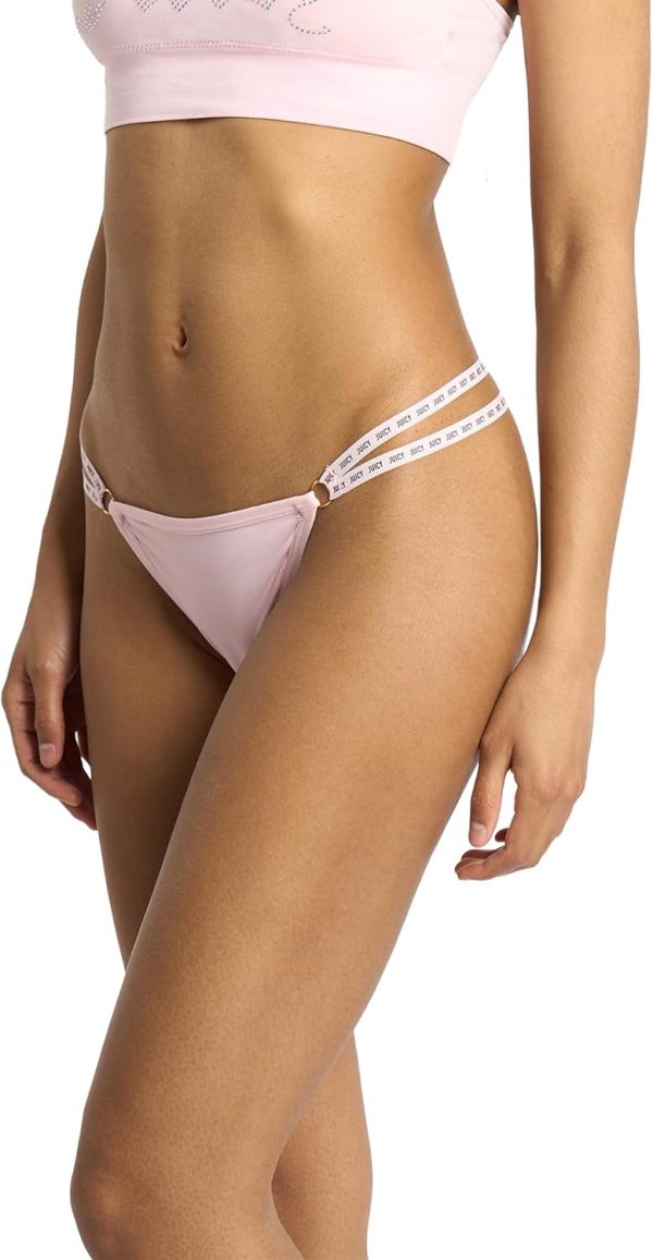 Juicy Couture Women's Strappy Stretch Logo Thong Underwear Set, 5-Pack juicy made