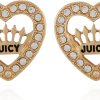 Juicy Couture Two Tone Gold and Pink Stud Earrings For Women juicy made