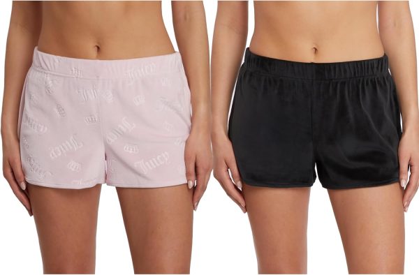 Juicy Couture Women's 2-Pack Sleep and Lounge Velvet Fleece Dolphin Shorts 2-pack