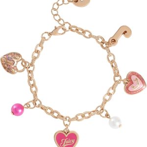 Juicy Couture Kids Charm Bracelets for Girls, Gold-Tone Girls' Bracelets with Novelty and Logo Charms, Juicy Gifts couture