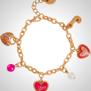 Juicy Couture Kids Charm Bracelets for Girls, Gold-Tone Girls' Bracelets with Novelty and Logo Charms, Juicy Gifts