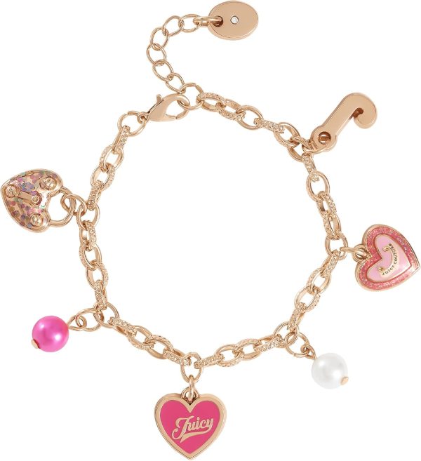 Juicy Couture Kids Charm Bracelets for Girls, Gold-Tone Girls' Bracelets with Novelty and Logo Charms, Juicy Gifts couture