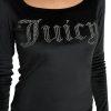 Juicy Couture Women's 2 Piece Velvet Fleece Long Sleeve Scoop Neck Fitted Top and Pants Lounge Sleepwear Set-2