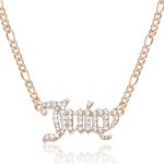 Juicy Couture Necklace for Women Gothic Logo Pendant, 18"+2" Gold-Tone Juicy Necklace with Clear Crystals-0