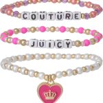 Juicy Couture Kids Bracelet for Girls 2 or 3-Piece Set, Beaded Friendship Bracelets, Girls Beaded Jewelry, Juicy Gifts braceletbook