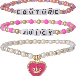 Juicy Couture Kids Bracelet for Girls 2 or 3-Piece Set, Beaded Friendship Bracelets, Girls Beaded Jewelry, Juicy Gifts braceletbook