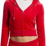 Juicy Couture womens Solid Classic Juicy Hoodie With Back Bling classic
