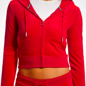 Juicy Couture womens Solid Classic Juicy Hoodie With Back Bling